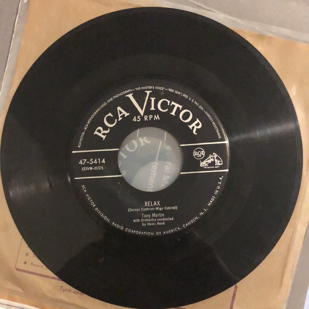 Tony Martin Relax Vinyl 45 Record '53